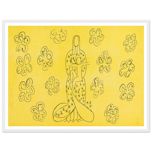 Vierge et l’enfant au décor fleuri (1949) Art Print | Henri Matisse - Framed Poster - 30x40 cm / 12x16″ - Black frame