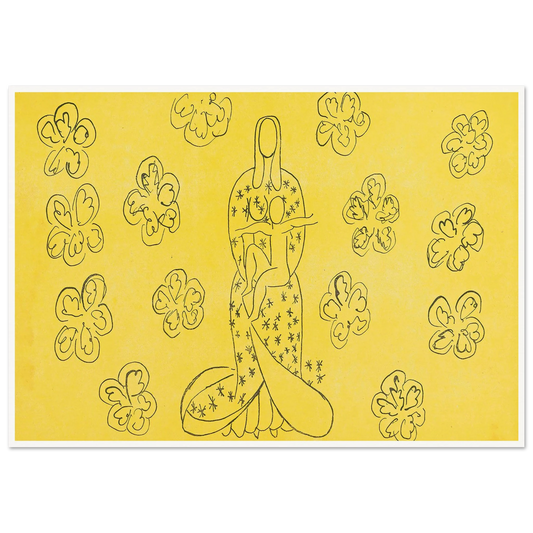 Vierge et l’enfant au décor fleuri (1949) Art Print | Henri Matisse - Framed Poster - 30x40 cm / 12x16″ - Black frame