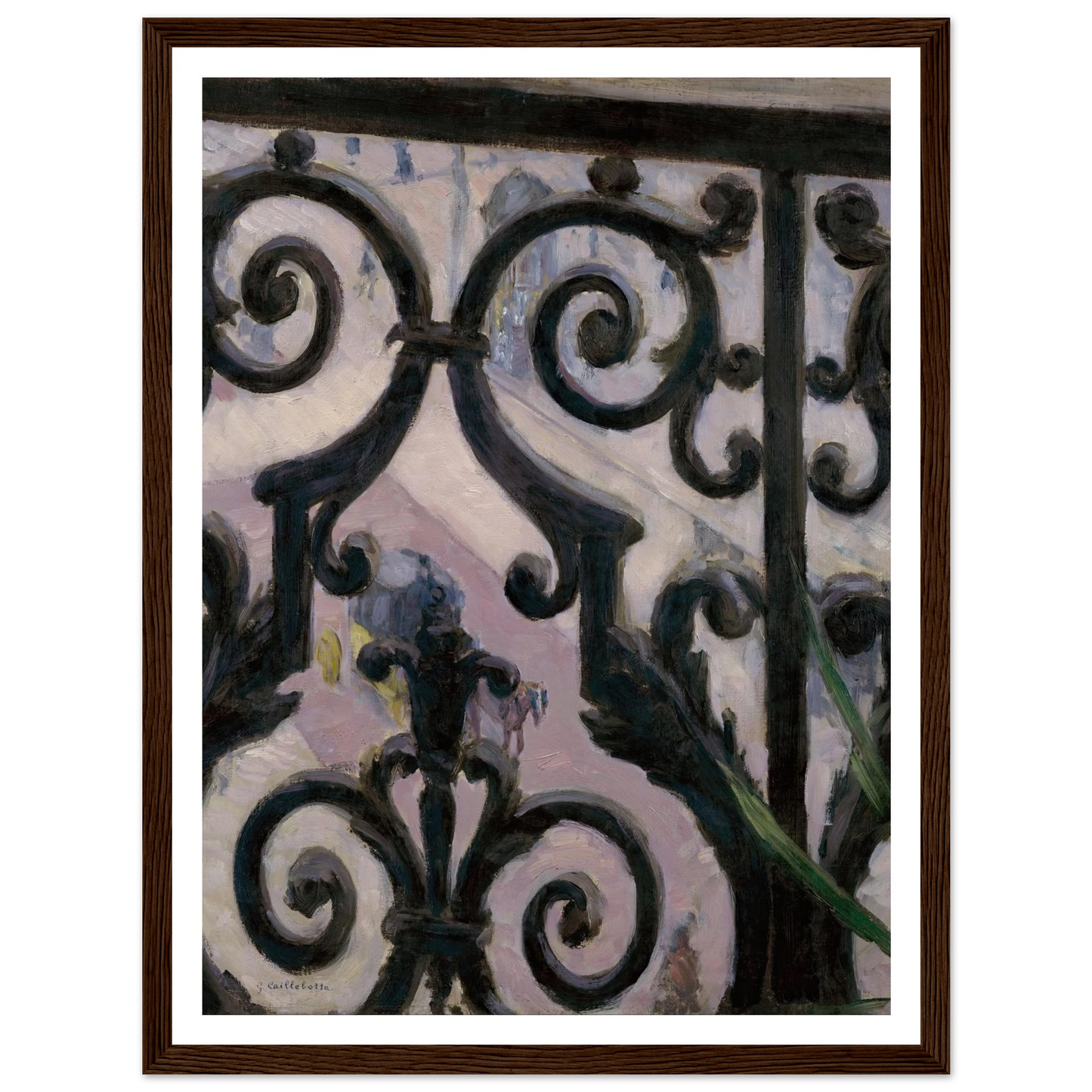 View from a balcony Art Print | Gustave Caillebotte - Framed Poster - 30x40 cm / 12x16″ - Black frame