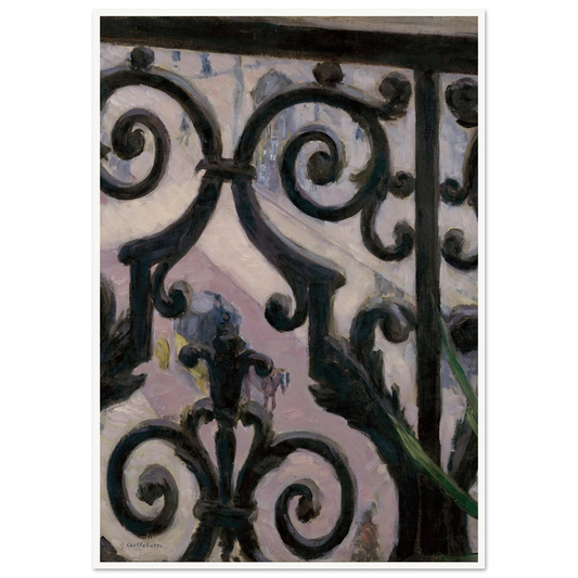 View from a balcony Art Print | Gustave Caillebotte - Framed Poster - 30x40 cm / 12x16″ - Black frame