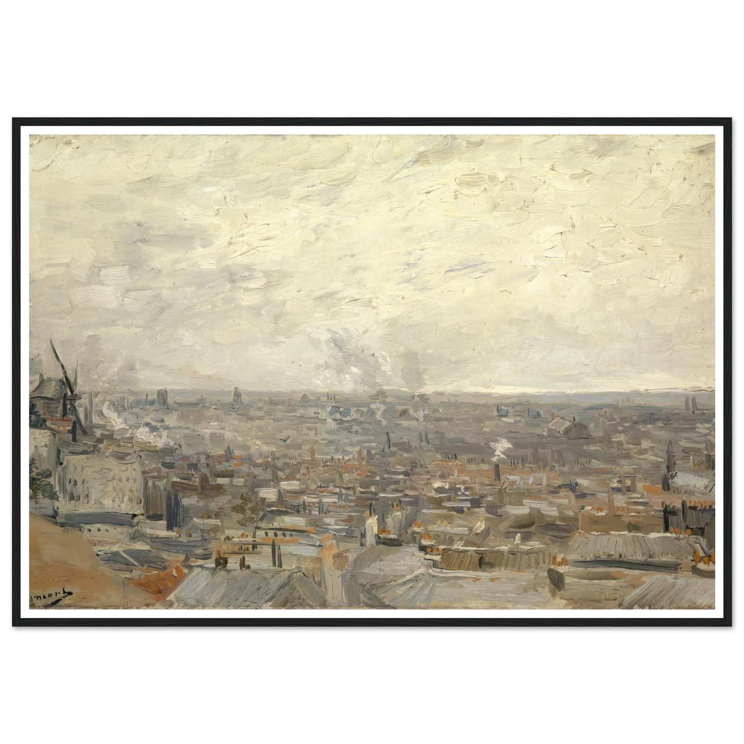 View from Montmartre (1886) Art Print | Vincent van Gogh - Framed Poster - 30x40 cm / 12x16″ - Black frame