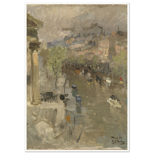 View from Paris near the Madeleine Church (1897) Art Print | Frits Thaulow - Framed Poster - 30x40 cm / 12x16″ - Black frame