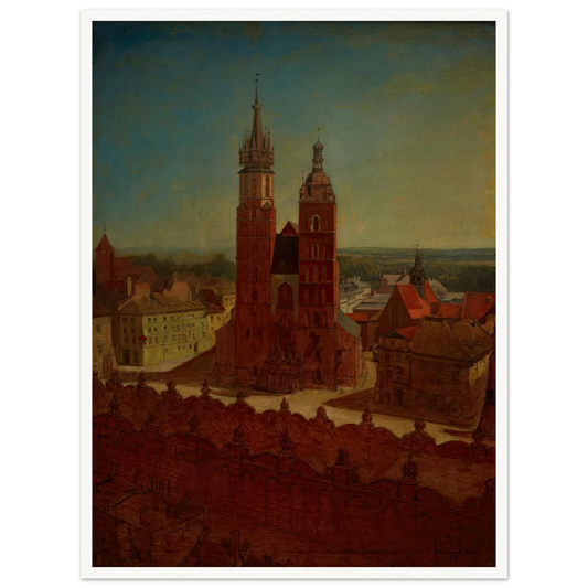 View from the town hall tower (1857) Art Print | Jan Matejko - Framed Poster - 30x40 cm / 12x16″ - Black frame