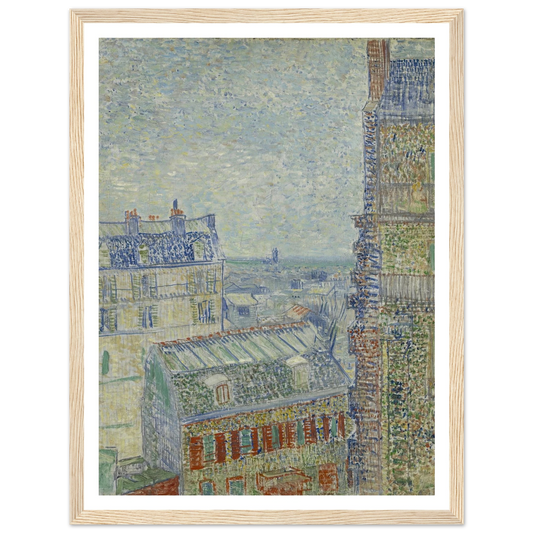 View from Theo’s apartment Art Print | Vincent van Gogh - Framed Poster - 30x40 cm / 12x16″ - Black frame