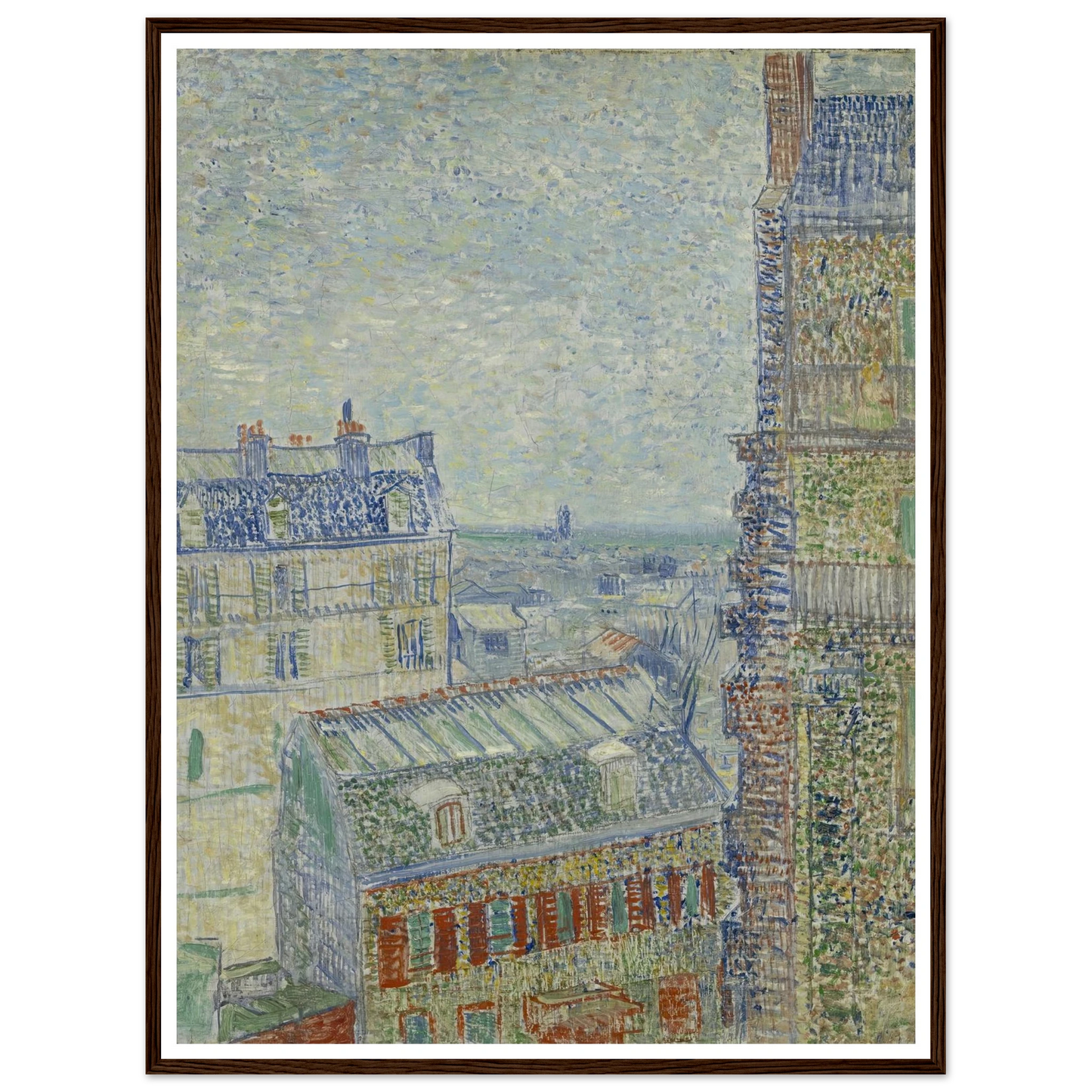 View from Theo’s apartment Art Print | Vincent van Gogh - Framed Poster - 30x40 cm / 12x16″ - Black frame