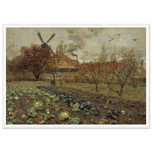 View of Amerikavej in Copenhagen (1880 - 1881) Art Print | Frits Thaulow - Framed Poster - 30x40 cm / 12x16″ - Black frame