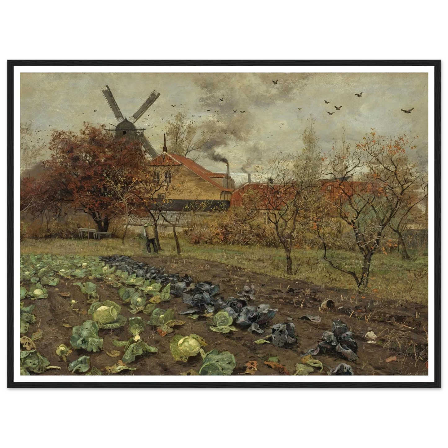 View of Amerikavej in Copenhagen (1880 - 1881) Art Print | Frits Thaulow - Framed Poster - 30x40 cm / 12x16″ - Black frame