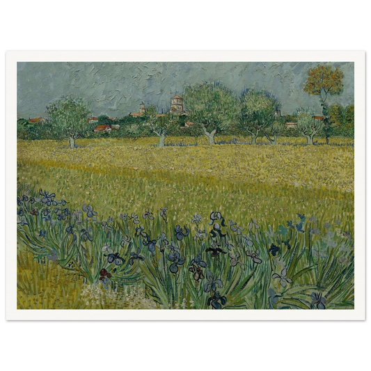 View of Arles with Irises (1888) Art Print | Vincent van Gogh - Framed Poster - 30x40 cm / 12x16″ - Black frame