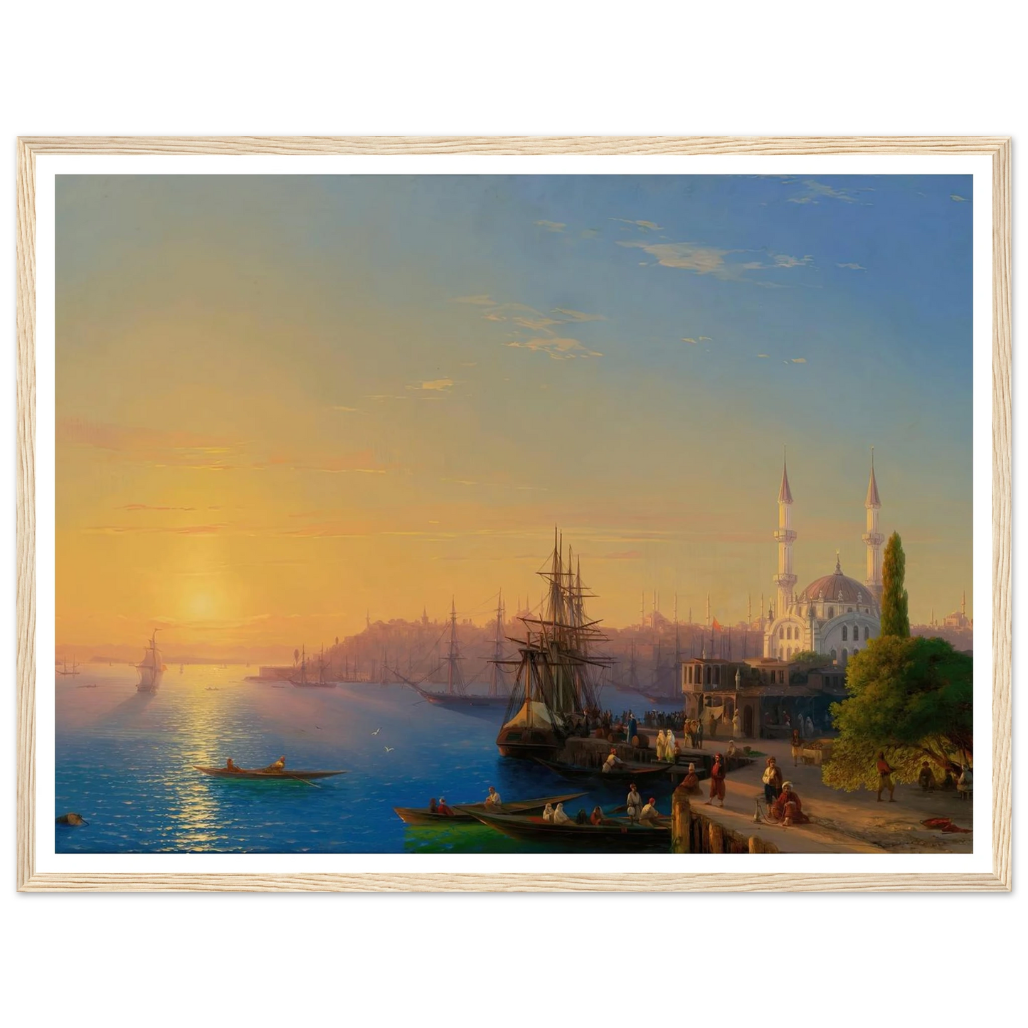 View Of Constantinople And The Bosphorus (1856) Art Print | Ivan Konstantinovich Aivazovsky - Framed Poster - 30x40 cm / 12x16″ - Black frame