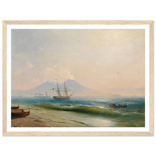 View Of Mount Vesuvius (1878) Art Print | Ivan Konstantinovich Aivazovsky - Framed Poster - 30x40 cm / 12x16″ - Black frame