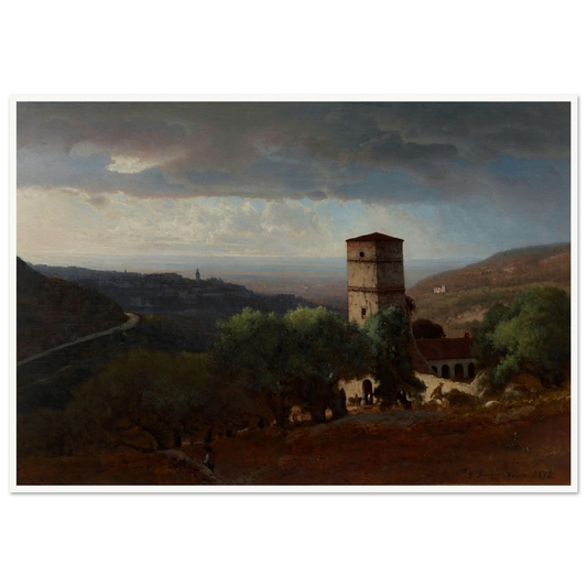 View of Rome from Tivoli (1872) Art Print | George Inness - Framed Poster - 30x40 cm / 12x16″ - Black frame