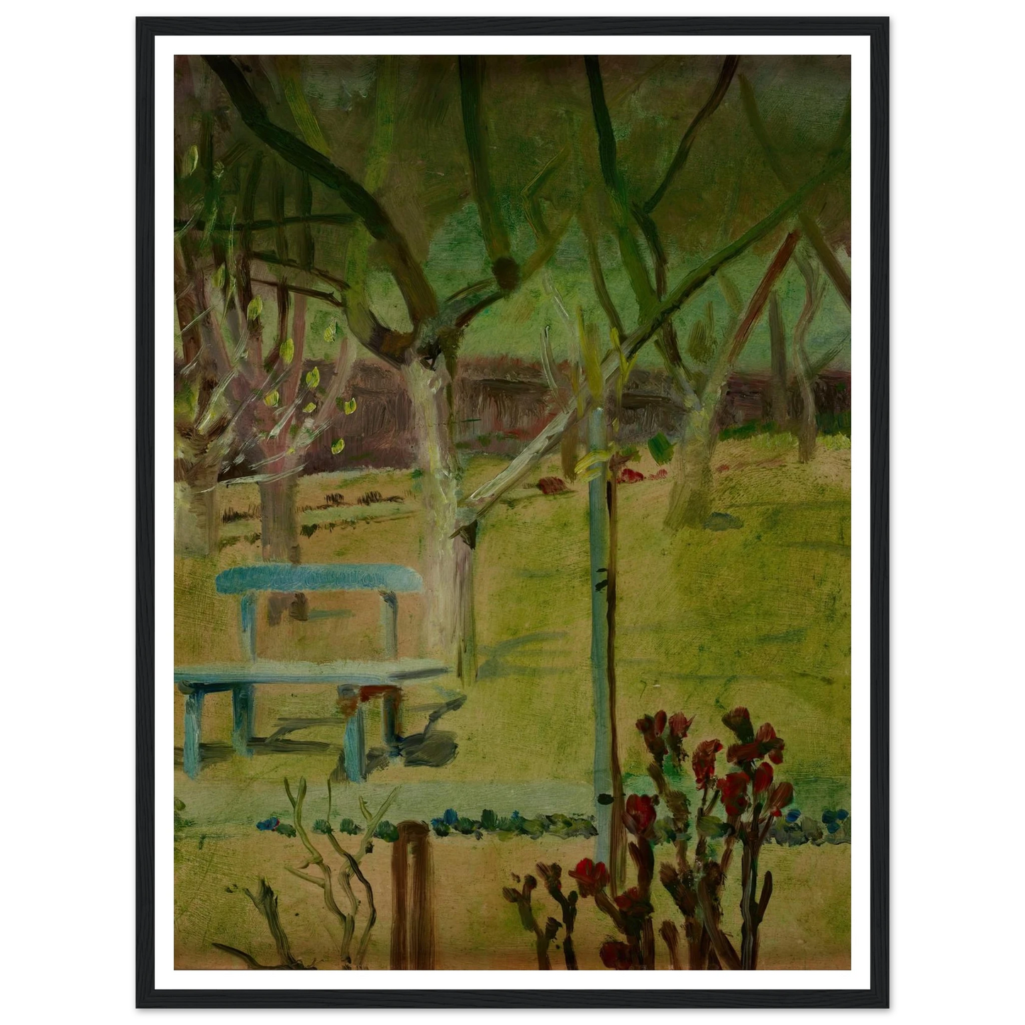 View of the Garden (1900-1904) Art Print | Jacek Malczewski - Framed Poster - 30x40 cm / 12x16″ - Black frame