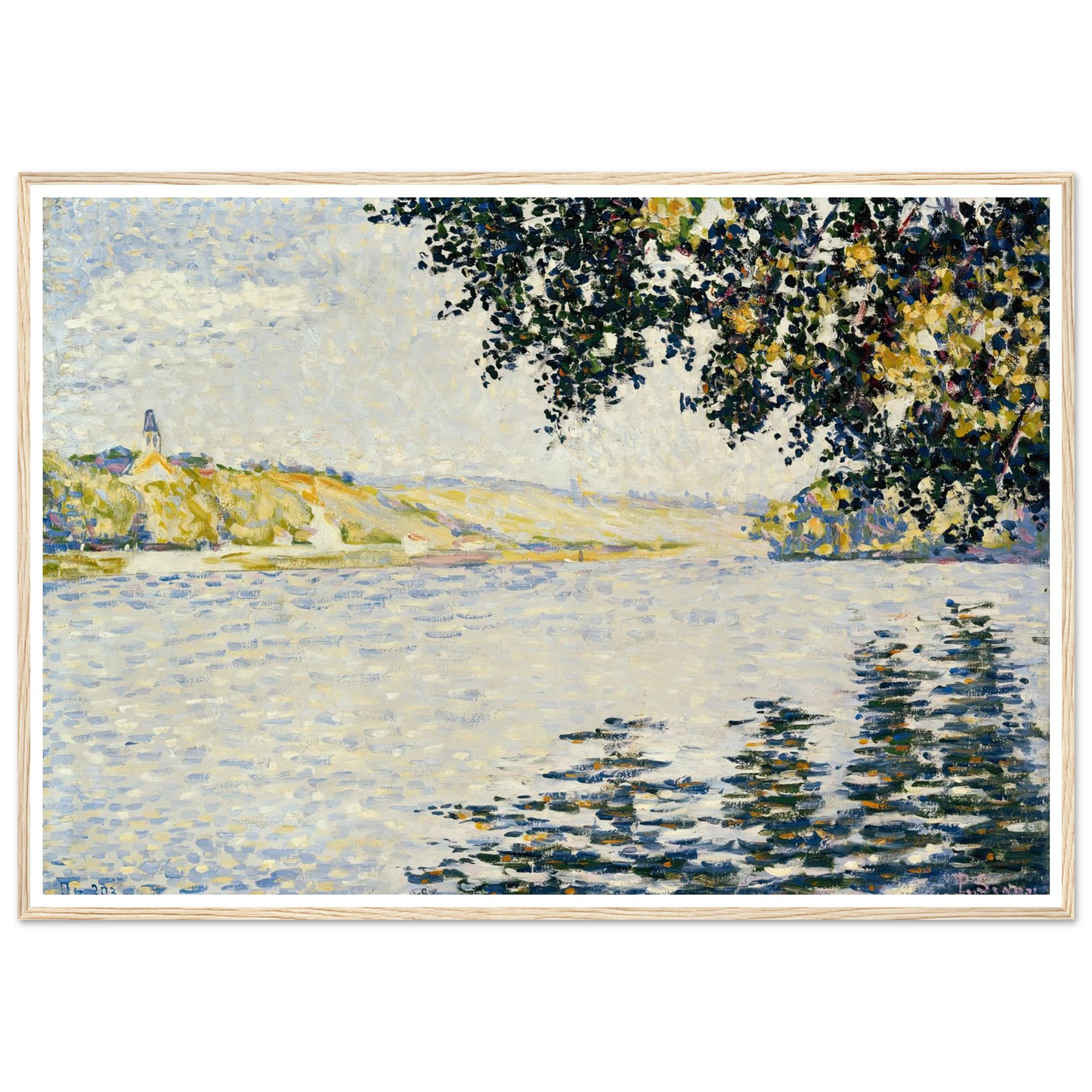 View of the Seine at Herblay (1889) Art Print | Paul Signac - Framed Poster - 30x40 cm / 12x16″ - Black frame