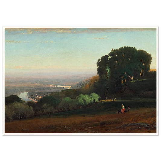 View of the Tiber near Perugia (1872-1874) Art Print | George Inness - Framed Poster - 30x40 cm / 12x16″ - Black frame