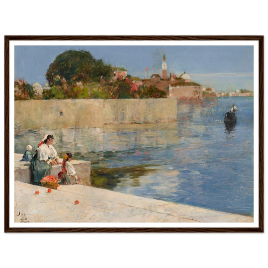 View of Venice (circa 1883) Art Print | Childe Hassam - Framed Poster - 30x40 cm / 12x16″ - Black frame
