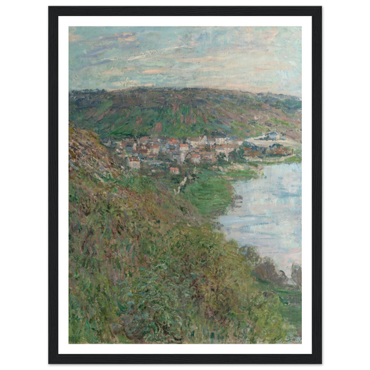 View of Vétheuil (1880) Art Print | Claude Monet - Framed Poster - 30x40 cm / 12x16″ - Black frame