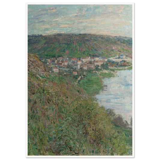 View of Vétheuil (1880) Art Print | Claude Monet - Framed Poster - 30x40 cm / 12x16″ - Black frame