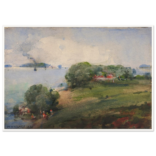 View On The Potomac (1930) Art Print | William Henry Holmes - Framed Poster - 70x100 cm / 28x40″ - Black frame