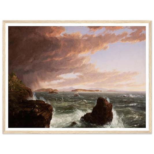 Views Across Frenchman’s Bay from Mt. Desert Island, After a Squall (1845) Art Print | Thomas Cole - Framed Poster - 30x40 cm / 12x16″ - Black frame