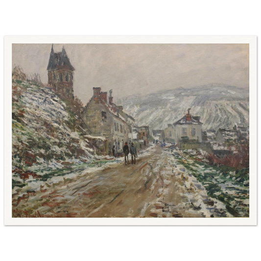 Village Street, Vétheuil (1879) Art Print | Claude Monet - Framed Poster - 30x40 cm / 12x16″ - Black frame