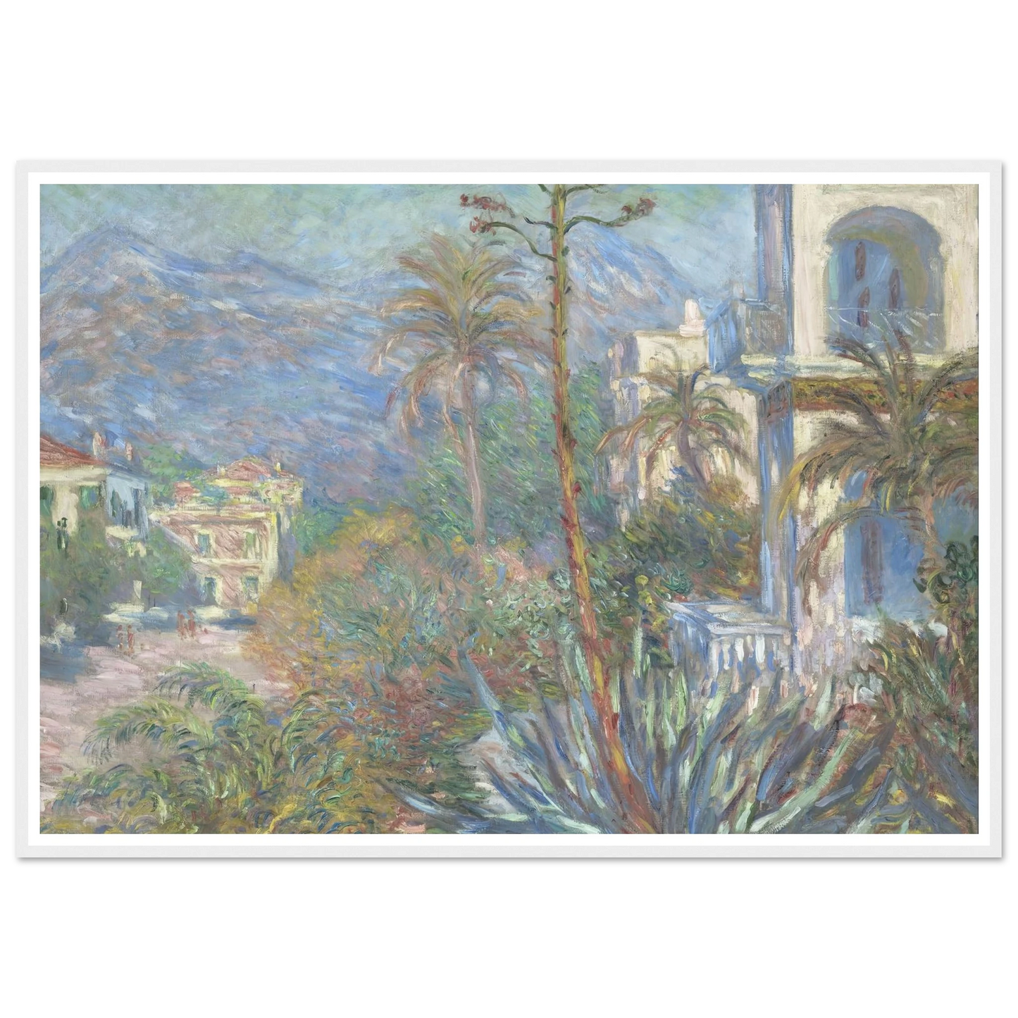 Villas at Bordighera (1884) Art Print | Claude Monet - Framed Poster - 30x40 cm / 12x16″ - Black frame