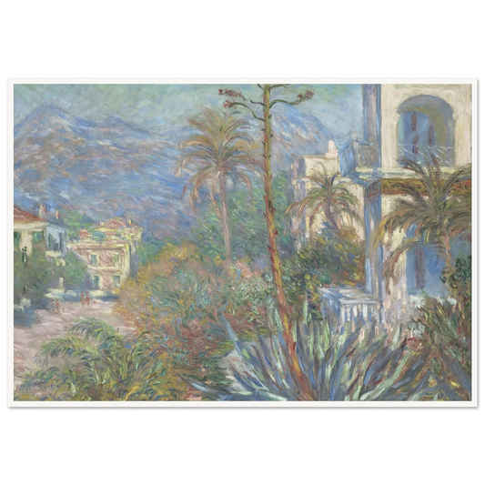 Villas at Bordighera (1884) Art Print | Claude Monet - Framed Poster - 30x40 cm / 12x16″ - Black frame