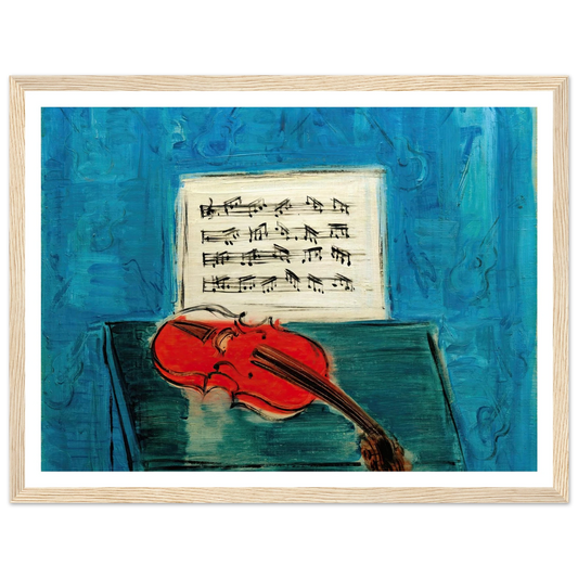 Violon rouge sur fond bleu (1946) Art Print | Raoul Dufy - Framed Poster - 30x40 cm / 12x16″ - Black frame