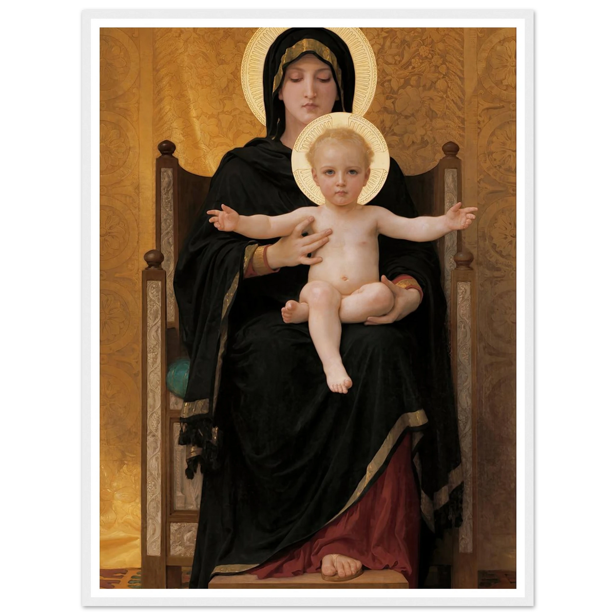 Virgin and Child (1888) Art Print | William Bouguereau - Framed Poster - 30x40 cm / 12x16″ - Black frame