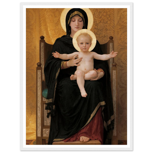 Virgin and Child (1888) Art Print | William Bouguereau - Framed Poster - 30x40 cm / 12x16″ - Black frame