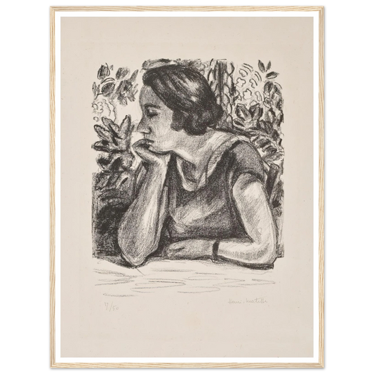 Visage de profil reposant sur un bras (1924) Art Print | Henri Matisse - Framed Poster - 30x40 cm / 12x16″ - Black frame