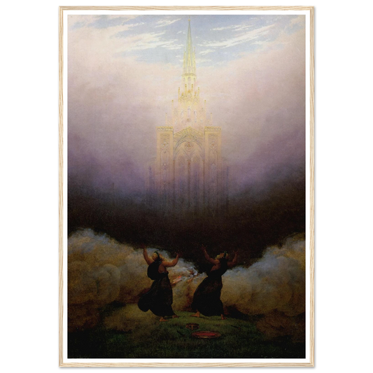 Vision de l'Eglise chrétienne Huile sur toile (1814) Art Print | Caspar David Friedrich - Framed Poster - 30x40 cm / 12x16″ - Black frame