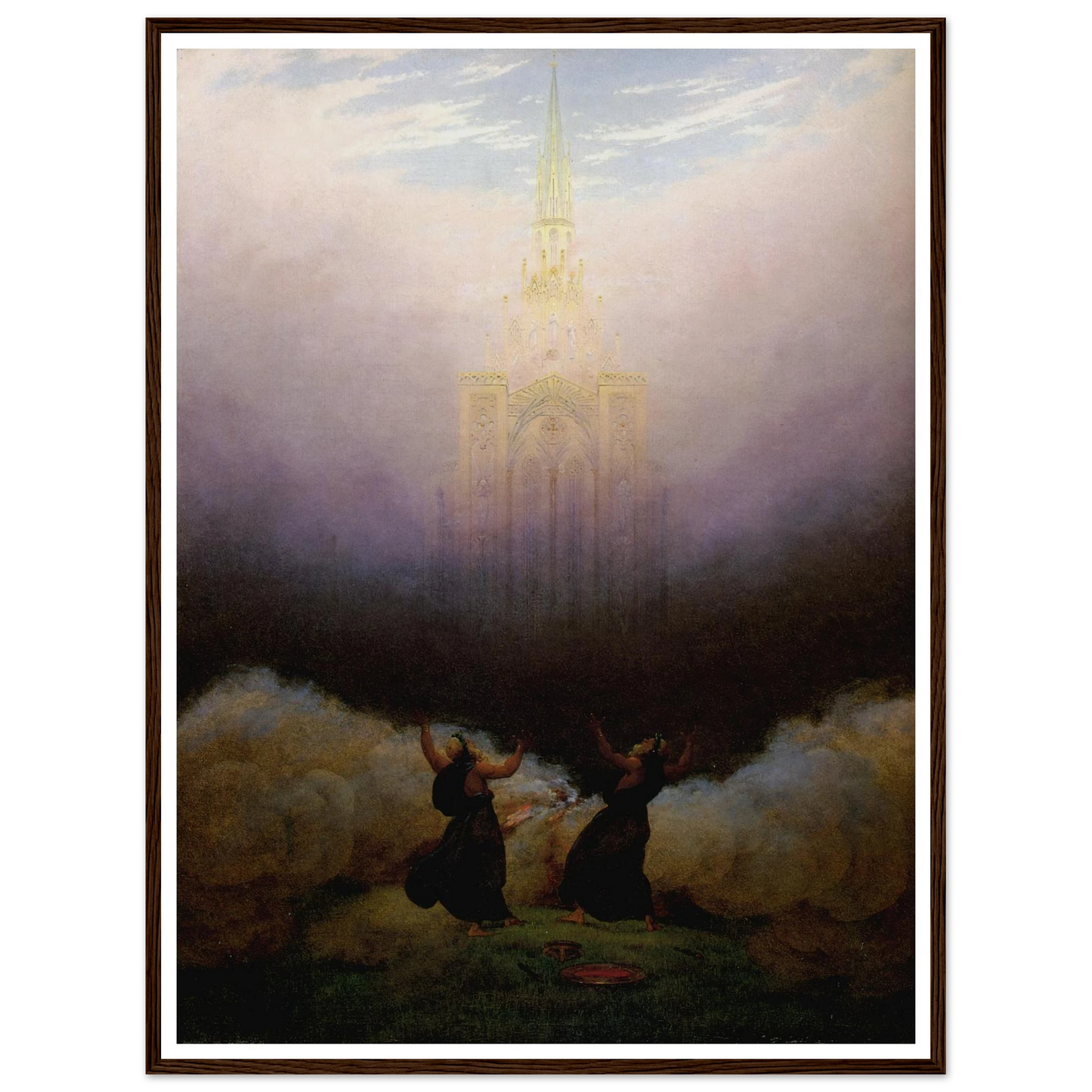 Vision de l'Eglise chrétienne Huile sur toile (1814) Art Print | Caspar David Friedrich - Framed Poster - 30x40 cm / 12x16″ - Black frame