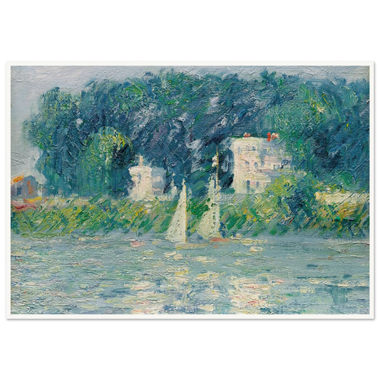 Voiliers sur l’Oise Art Print | Gustave Caillebotte - Framed Poster - 30x40 cm / 12x16″ - Black frame