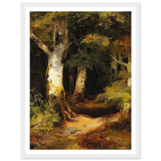 Waldweg Art Print | Albert Zimmermann - Framed Poster - 30x40 cm / 12x16″ - Black frame