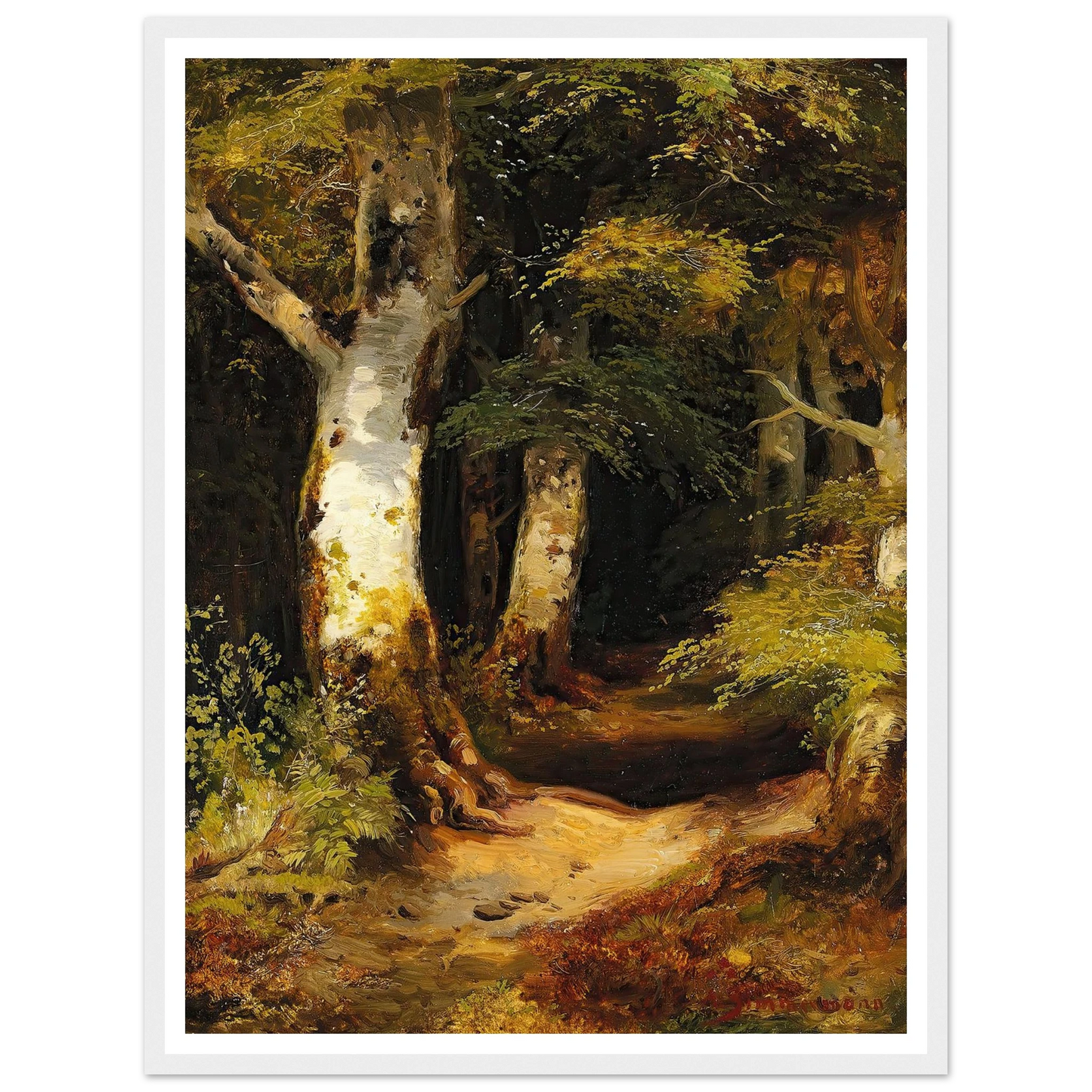 Waldweg Art Print | Albert Zimmermann - Framed Poster - 30x40 cm / 12x16″ - Black frame