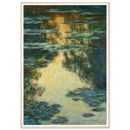 Water Lilies (1907) Art Print | Claude Monet - Framed Poster - 30x40 cm / 12x16″ - Black frame
