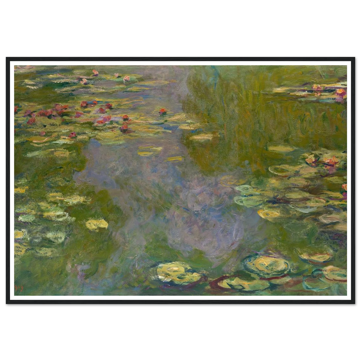 Water Lilies (1919) Art Print | Claude Monet - Framed Poster - 30x40 cm / 12x16″ - Black frame