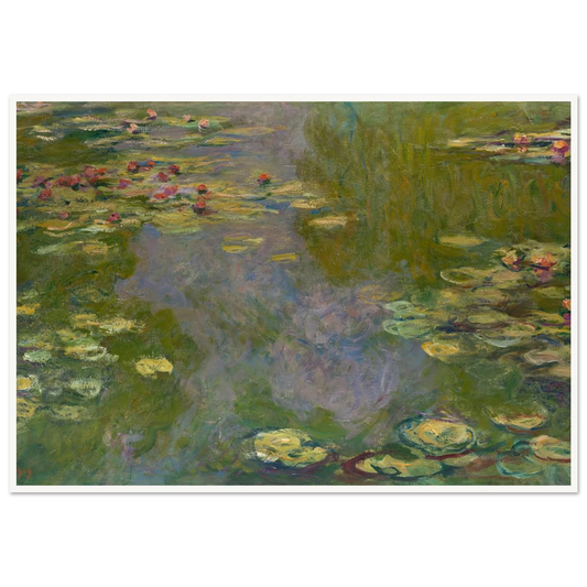 Water Lilies (1919) Art Print | Claude Monet - Framed Poster - 30x40 cm / 12x16″ - Black frame