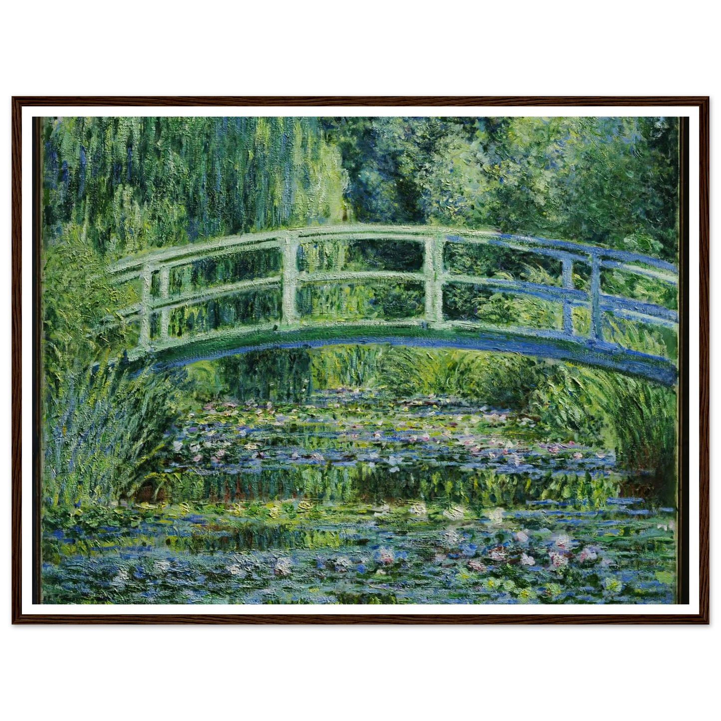 Water Lilies and Japanese Bridge (1899) Art Print | Claude Monet - Framed Poster - 30x40 cm / 12x16″ - Black frame