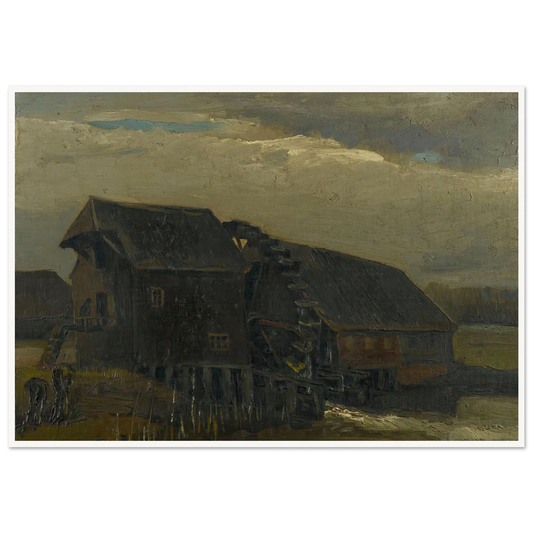 Water Mill At Opwetten (1884) Art Print | Vincent van Gogh - Framed Poster - 30x40 cm / 12x16″ - Black frame