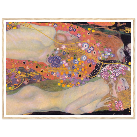Water Serpents II (1907) Art Print | Gustav Klimt - Framed Poster - 30x40 cm / 12x16″ - Black frame