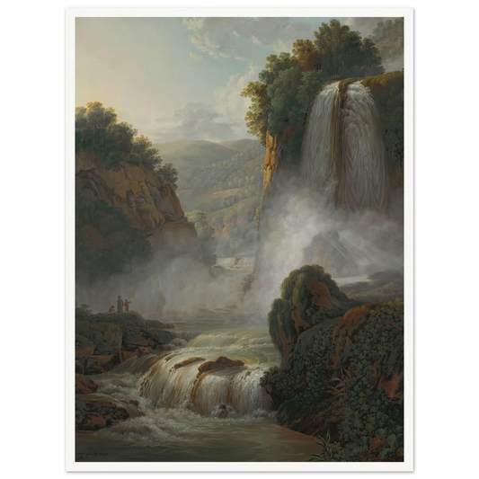 Waterfall near Tivoli (1805) Art Print | Peter Birmann - Framed Poster - 30x40 cm / 12x16″ - Black frame