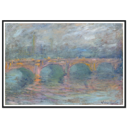 Waterloo Bridge, London at Sunset (1904) Art Print | Claude Monet - Framed Poster - 30x40 cm / 12x16″ - Black frame