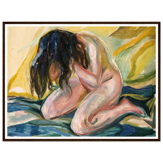 Weeping Nude (1919) Art Print | Edvard Munch - Framed Poster - 30x40 cm / 12x16″ - Black frame