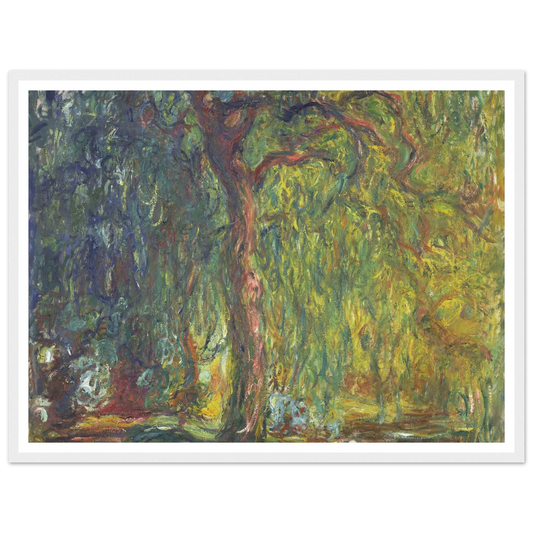 Weeping Willow (1918–19) Art Print | Claude Monet - Framed Poster - 30x40 cm / 12x16″ - Black frame