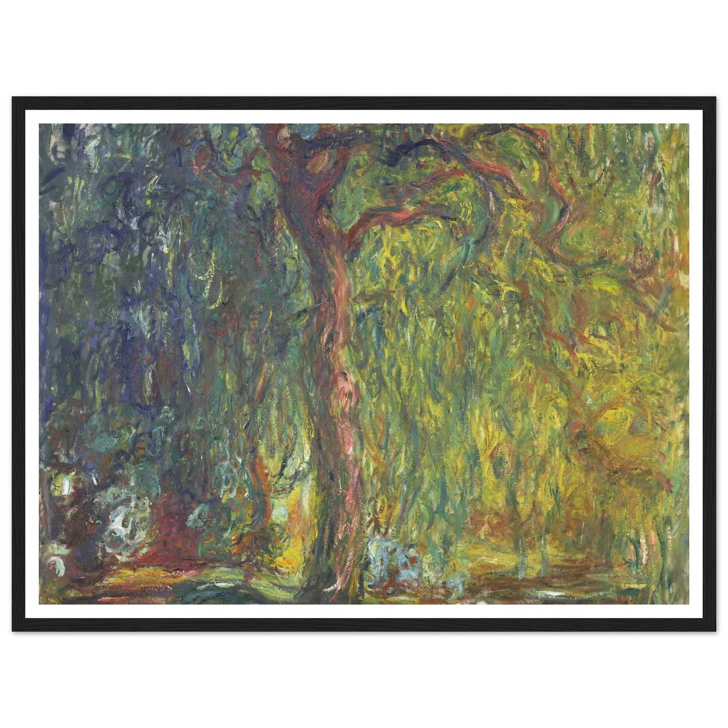 Weeping Willow (1918–19) Art Print | Claude Monet - Framed Poster - 30x40 cm / 12x16″ - Black frame