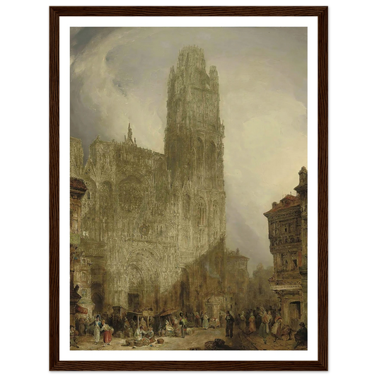 West front of Notre Dame Cathedral, Rouen (1825) Art Print | David Roberts - Framed Poster - 30x40 cm / 12x16″ - Black frame