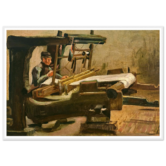Wever naar rechts gekeerd (Weaver Facing Right) (1884) Art Print | Vincent van Gogh - Framed Poster - 30x40 cm / 12x16″ - Black frame