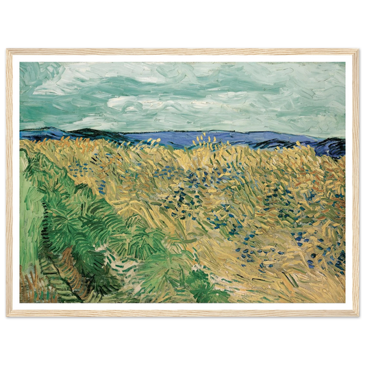 Wheatfield With Cornflowers (1890) Art Print | Vincent van Gogh - Framed Poster - 30x40 cm / 12x16″ - Black frame