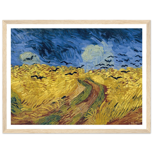 Wheatfield with Crows (1890) Art Print | Vincent van Gogh - Framed Poster - 30x40 cm / 12x16″ - Black frame
